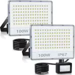 100W Faretto LED da Esterno con Sensore di Movimento