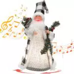 18 Elettrico Babbo Natale Decorazioni di Natale Camminando Cantando Babbo Natale Santa Giocattolo Musicale con Ruota Babbo Natale Luminoso Elettrico Ornamenti Natale per Bambini