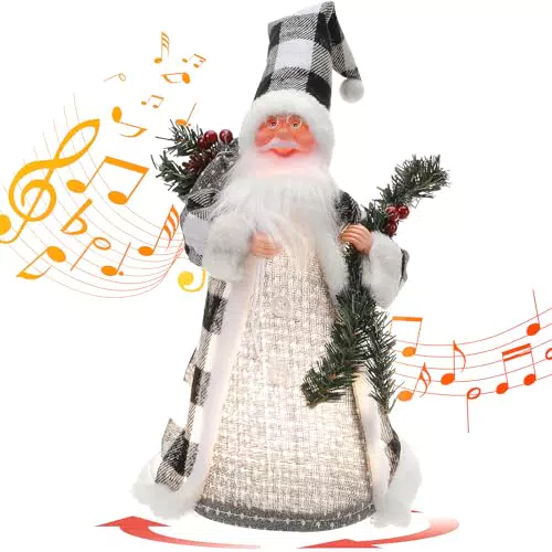 18" Elettrico Babbo Natale Decorazioni di Natale Camminando Cantando Babbo Natale Santa Giocattolo Musicale con Ruota Babbo Natale Luminoso Elettrico Ornamenti Natale per Bambini
