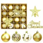 18 Pezzi Palline di Natale Stella in Cima All'albero Set di Decorazioni per l'albero di Natale Palle di Natale Infrangibile Ornamenti da Appendere per il Matrimonio della Festa di Natale