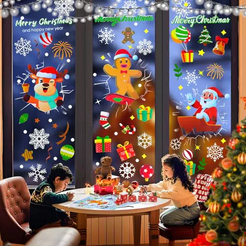 184 immagini per finestre di Natale, autoadesive, per finestre di Natale