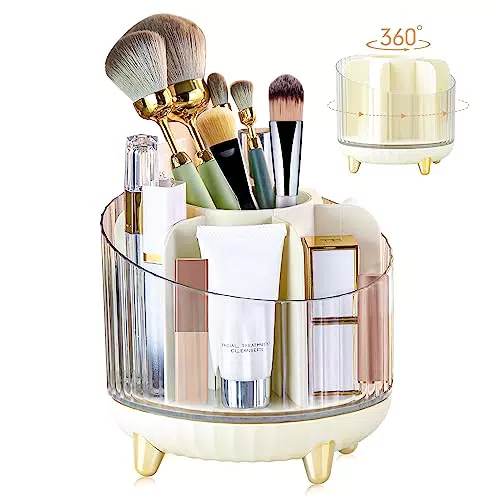 360°Rotante Porta Pennelli Make Up Ninonly Porta Rotante Trucchi Cosmetici con 7 Slot Spazzole Organizer per Pennelli Cosmetici Porta Matita per Contenitore per pennelli