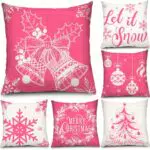 6 Federe Cuscini Natalizi Copricuscini Decorativi Coperture del Cuscino Natalizi Rivestimento per Cuscino Fodere Cuscini per Natale Divano Letto Decorazioni