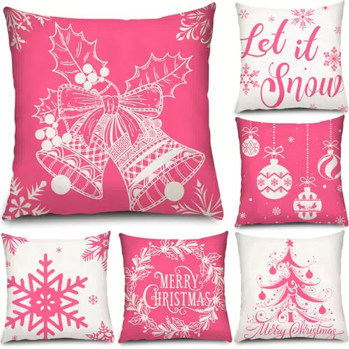 6 Federe Cuscini Natalizi Copricuscini Decorativi Coperture del Cuscino Natalizi Rivestimento per Cuscino Fodere Cuscini per Natale Divano Letto Decorazioni