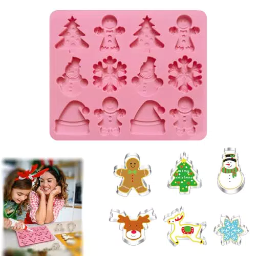 7 Pezzi Formine per Biscotti Natalizi Kit, Formine Biscotti Natale