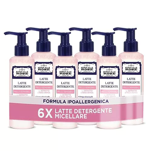 Acqua alle Rose, Latte Detergente Micellare Sensitive Con Estratti di Rose Antiche