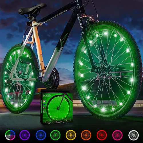 Activ Life Luci LED per ruote bici: visibili da tutte le angolazioni per la massima sicurezza e stile - Batterie incluse