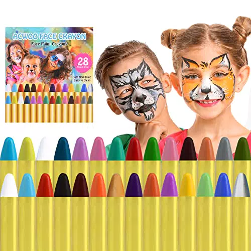 ACWOO Body Painting, 28 Colori Face Painting, Kit Pittura Pancia Face Painting Trucchi