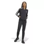 adidas, Essentials 3-Stripes, Tuta, Top: Fondo Nero/Nero: Nero/Bianco Donna