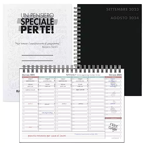 Agenda A4 2023 2024 Giornaliera Settimanale - Weekly Planner Settembre 2023 - Agosto 2024 12 Mesi con Copertina Morbida - Planning da Tavolo