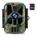 AiBast Fototrappola, Mini Fotocamera da Caccia 20MP 1080P HD con Scheda MicroSD da 32GB