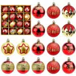 Albero di Natale Baubles 16Pcs Glitter Xmas Tree Decorations Red Christmas Ball Ornaments Shatterproof Hanging palle di Natale per Xmas Tree Wedding Party