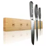 Amazy Portacoltelli magnetico Barra magnetica coltelli in legno di bambù massiccio per appendere i vostri coltelli da cucina a parete| No coltelli inclusi