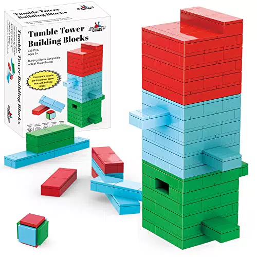 Apostrophe Games Set di blocchi da costruzione a torre - 349 pezzi-Costruire il proprio blocco Stacking Torre gioco da tavolo