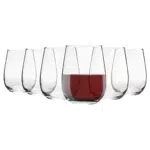 Argon Tableware 6 Pezzo Corto peduncolo Wine Glasses Set - Stile Moderno Vetro bicchieri per Red