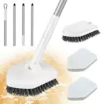 Augot 2 in 1 Spazzola Pulizia Doccia, Spazzola per Vasca e Piastrelle Spazzole per Pulire con 123cm Manico Lungo