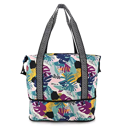 Augot Borsone da Viaggio Grande, 30L/40L Idrorepellente Borsone da Viaggio Espandibile Borsa da Spiaggia Borsa Mare con Cerniera Borsone Palestra Donna Weekend Borsa Sportiva con Borsa Bagnata