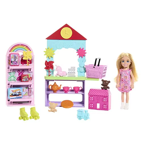 Barbie Carriere - Chelsea Negozio di Giocattoli, Playset con Mini Bambola Bionda e Bancone