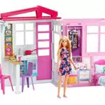 Barbie ​Loft con Bambola, Casa a 1 Piano, Portatile con Piscina e Accessori