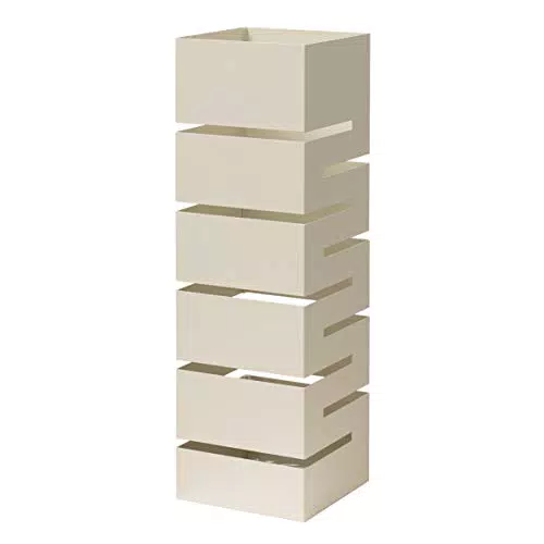 Baroni Home Portaombrelli Design Moderno Porta Ombrelli in Metallo Bianco Geometrico con 2 Gancini e Vaschetta Scolapioggia Rimovibile 15