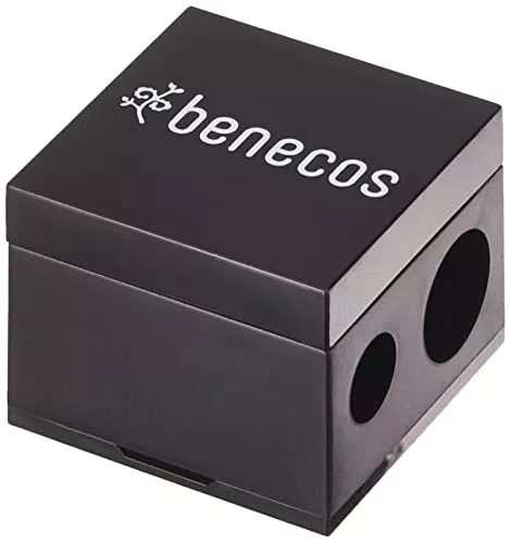 Benecos - natural beauty 90597 - temperino doppio per matite cosmetiche - con spatola di pulizia integrata