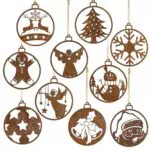 BOFUNX 10pcs Pendenti Natalizi Ornamenti Natalizi in Metallo Ciondoli Natalizi Decorazioni Natalizie da Appendere per Albero di Natale Artigianato Fai da Te