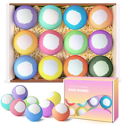 Bombe da Bagno, Linkax Regalo Donna, 12Pezzi set Bagno Sali da Bagno Aromaterapia Naturali per Relax e Benessere Idee Regalo Donna Compleanno
