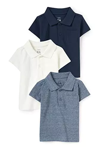 C&A Bambini Polo Confezione Multipla: 3 Pezzi al Prezzo di 1 Bianco Crema 80
