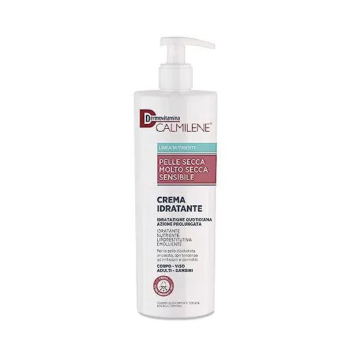 Calmilene Crema idratante 500 ml, Crema idratante viso e corpo ad azione prolungata