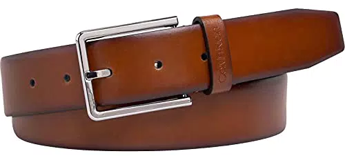 Calvin Klein Cintura Uomo 3.5 cm Bombed Belt Cintura in Pelle