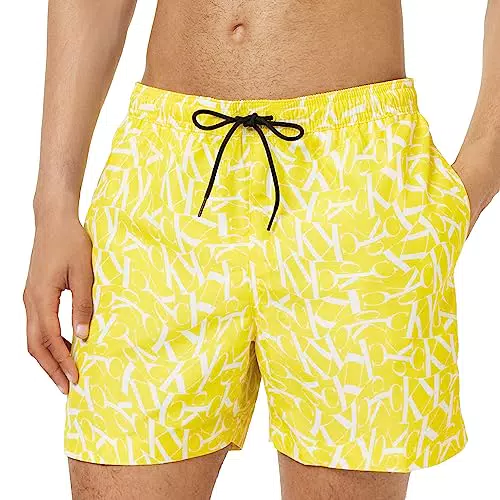 Calvin Klein Pantaloncino da Bagno Uomo Lungo, Giallo