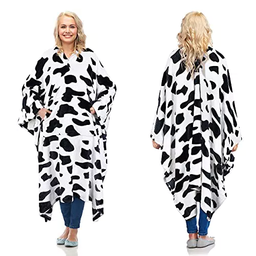 Catalonia Classy mucca Coperta poncho in pile Super morbida calda