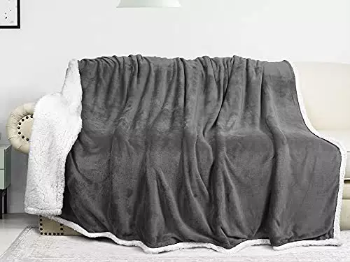 Catalonia Coperta Sherpa Coperta soffice, Doppia Coperta in microplush Super Morbida in Pile Micro Visone in Pile di Peluche Coperta Calda Piumino Reversibile Coperta TV