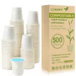 CCWOFF Confezione da 500 tazze da bagno da 85 ml, 100% compostabili