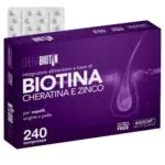 Cherabiotin, integratori a base di Biotina, Cheratina e Zinco. Vitamine per unghie e pelle. crescita capelli e anticaduta donna. 240 micro compresse