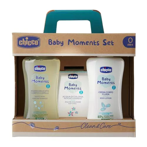 Chicco Baby Moments Set con Bagno Corpo da 200 ml, Crema Corpo 200 ml
