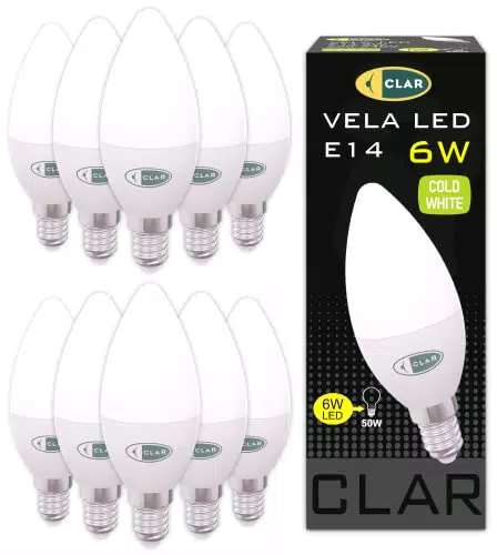 CLAR - Lampadine E14 Led Candela 6W, Lampadine Led Effetto Fiamma