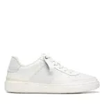 Clarks Courtlite Tie, Scarpe da Ginnastica Uomo, Pelle Bianca