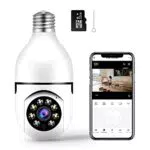 Clouree Telecamera con lampadina WiFi con scheda SD 32G