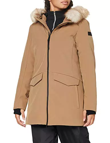 CMP - Parka in softshell da donna con cappuccio fisso