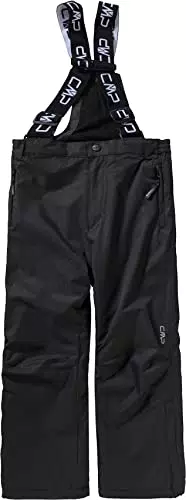 CMP - Salopette sci in twill da bambini, Nero, 176
