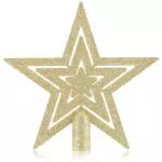 COM-FOUR Stella glitterata per albero di Natale - Stella per albero di Natale - Puntale per albero di Natale per ogni albero di Natale - Stella di Natale infrangibile