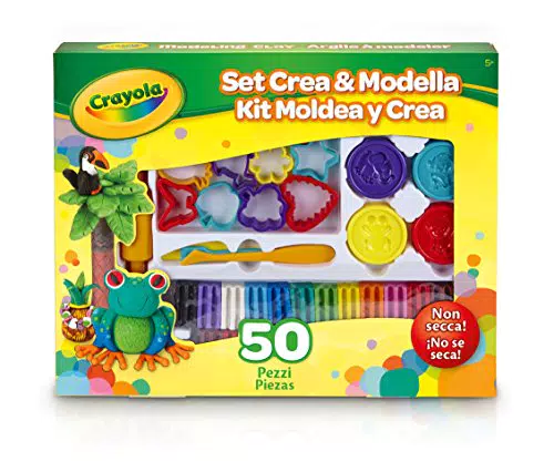 CRAYOLA - Set Crea&Modella con La Plastilina, 50 Pezzi