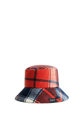 Desigual Hat_Red Check 3029-Cappello Scuro Set di Accessori Invernali