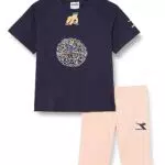 Diadora JG.Set SS Sport Art, Classic Navy, XS Bambine e Ragazze