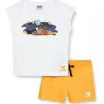 Diadora JG.Set SS Sport Art, Optical White, M Bambine e Ragazze