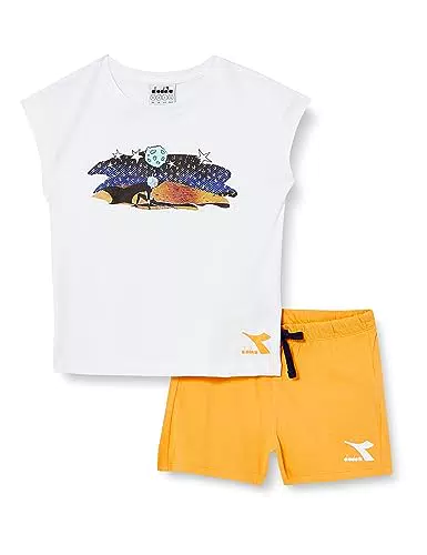 Diadora JG.Set SS Sport Art, Optical White, M Bambine e Ragazze