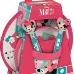Disney Set Pappa 5 pezzi rosa e bianco in plastica Minnie Topolina piatti bicchiere posate