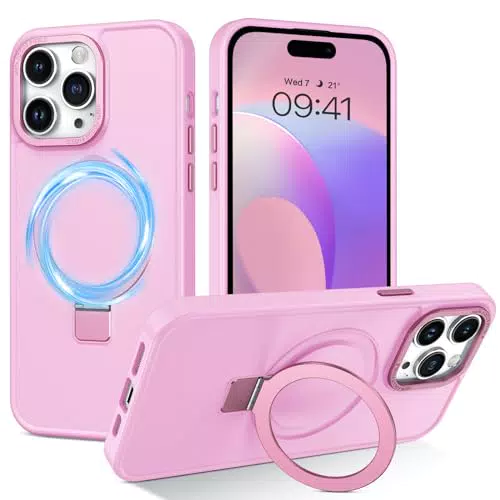 DUEDUE Cover Magnetica per iPhone 14 Pro 6.1", Custodia per iPhone 14 Pro Case con Supporto Pieghevole ad anello