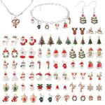 EBANKU 76 ciondoli misti natalizi Santa Claus Christmas Tree Pupazzo di Neve Cervo Ciondoli assortiti per la fabbricazione di gioielli e artigianato